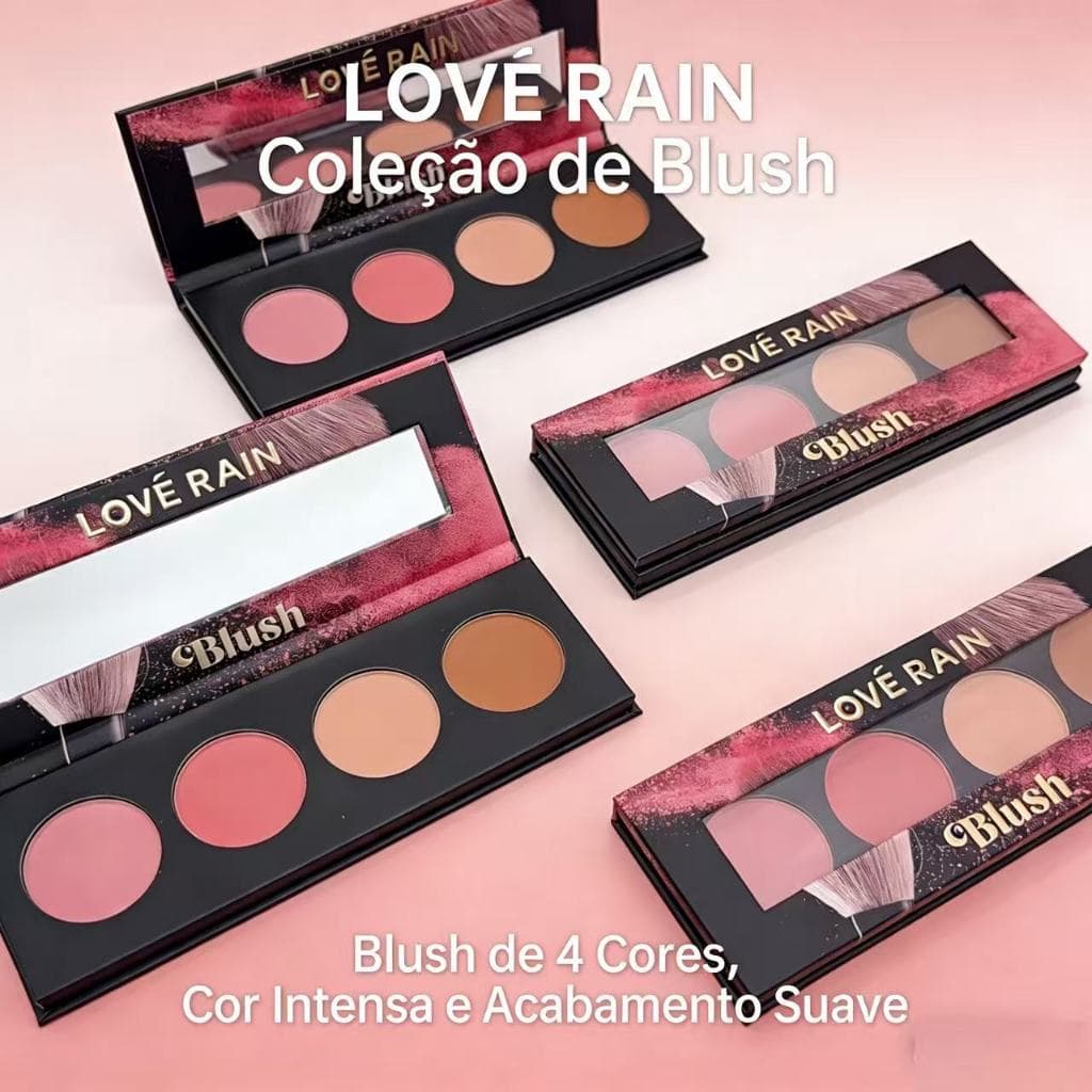 PALETA DE BLUSH 4 CORES LOVE RAIN LR9292