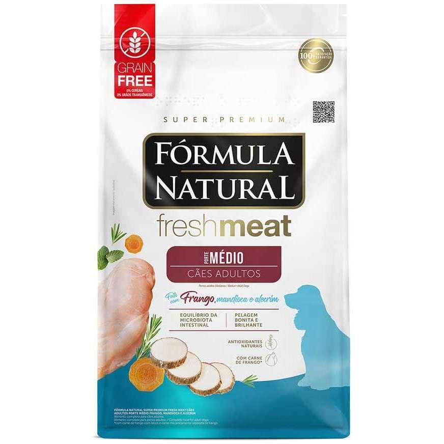 Ração Seca Fórmula Natural Fresh Meat Cães Adultos Raças Médias 12kg