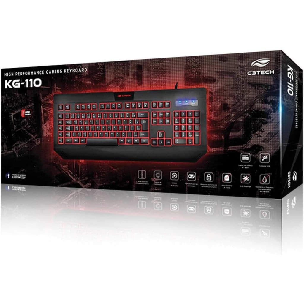 Teclado Gamer Usb Alta Performance Keyboard Kg110bk C3tech