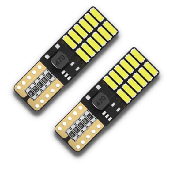 Par Lâmpada LED T10 (Pingo) w5w– 24 LEDs 4014 com Sistema Canbus *Envio 24h*