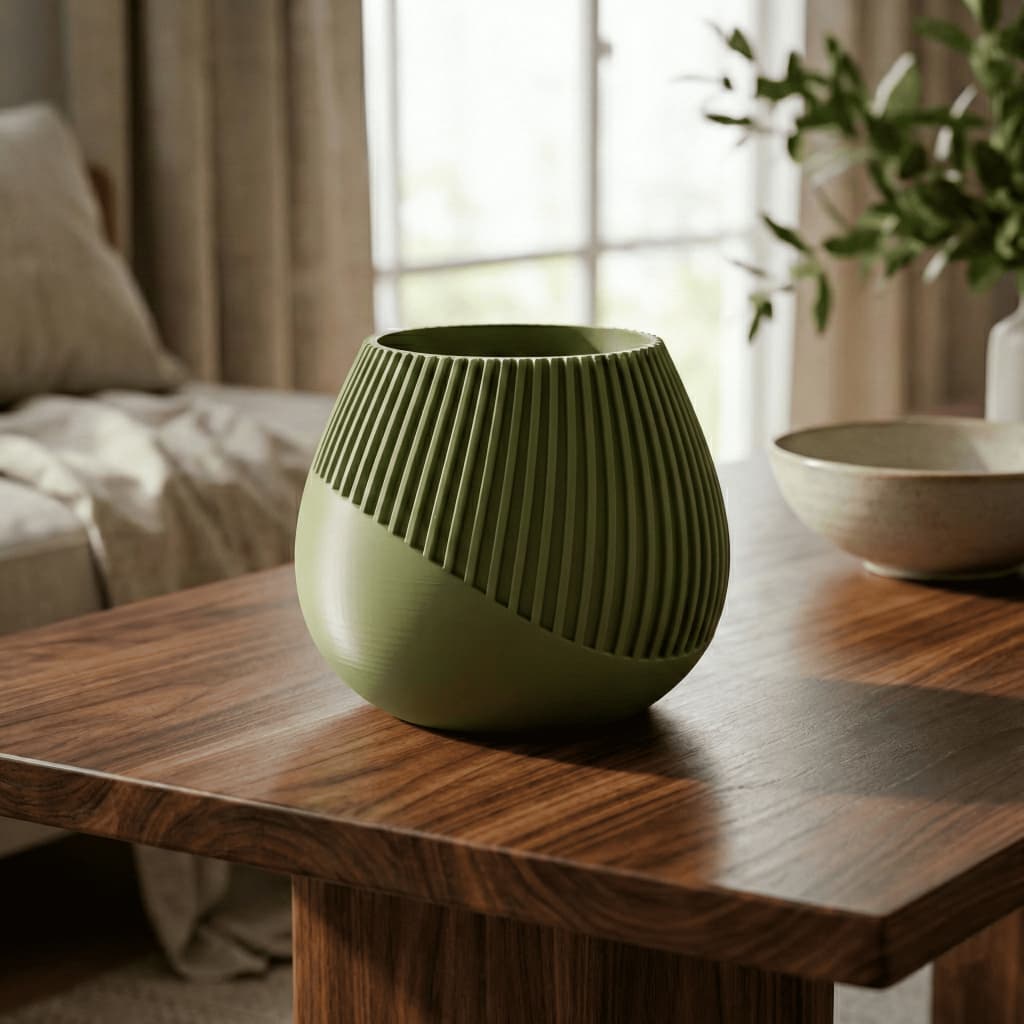 Vaso Eclipse Decorativo Moderno para Flores | Cachepô Minimalista em Impressão 3D para Decoração de Casa Escritório