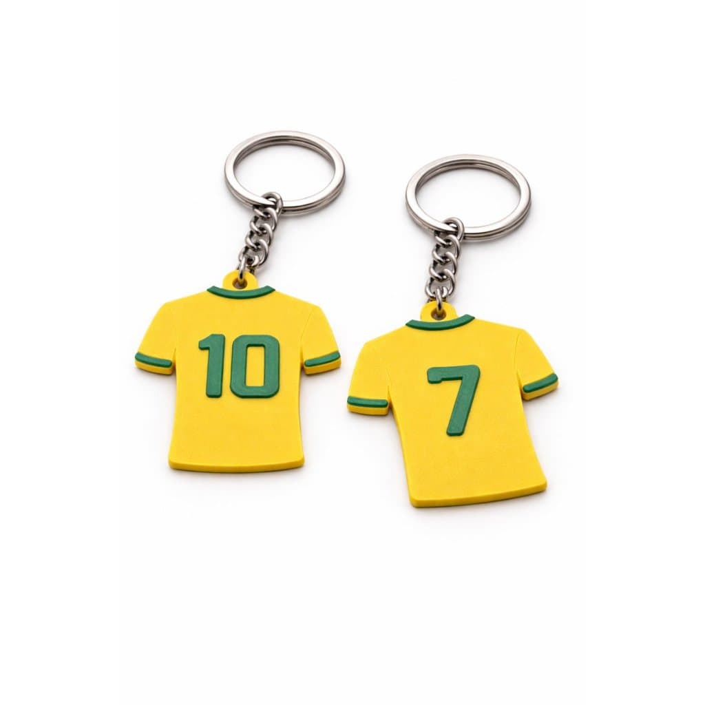 Chaveiro Camisa Verde e Amarela Decorativa Impresso em 3D – Futebol
