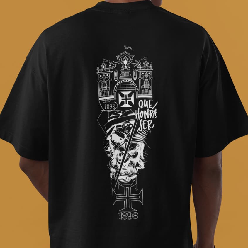 Camiseta Vasco Da Gama Crvg Almirante São Janúario 1898 Gigante Da Colina Pirata 100% Algodão