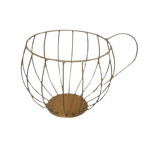 Xícara Porta Capsula de café Dispenser em formato de xícara Decorativa em Ferro Dourado