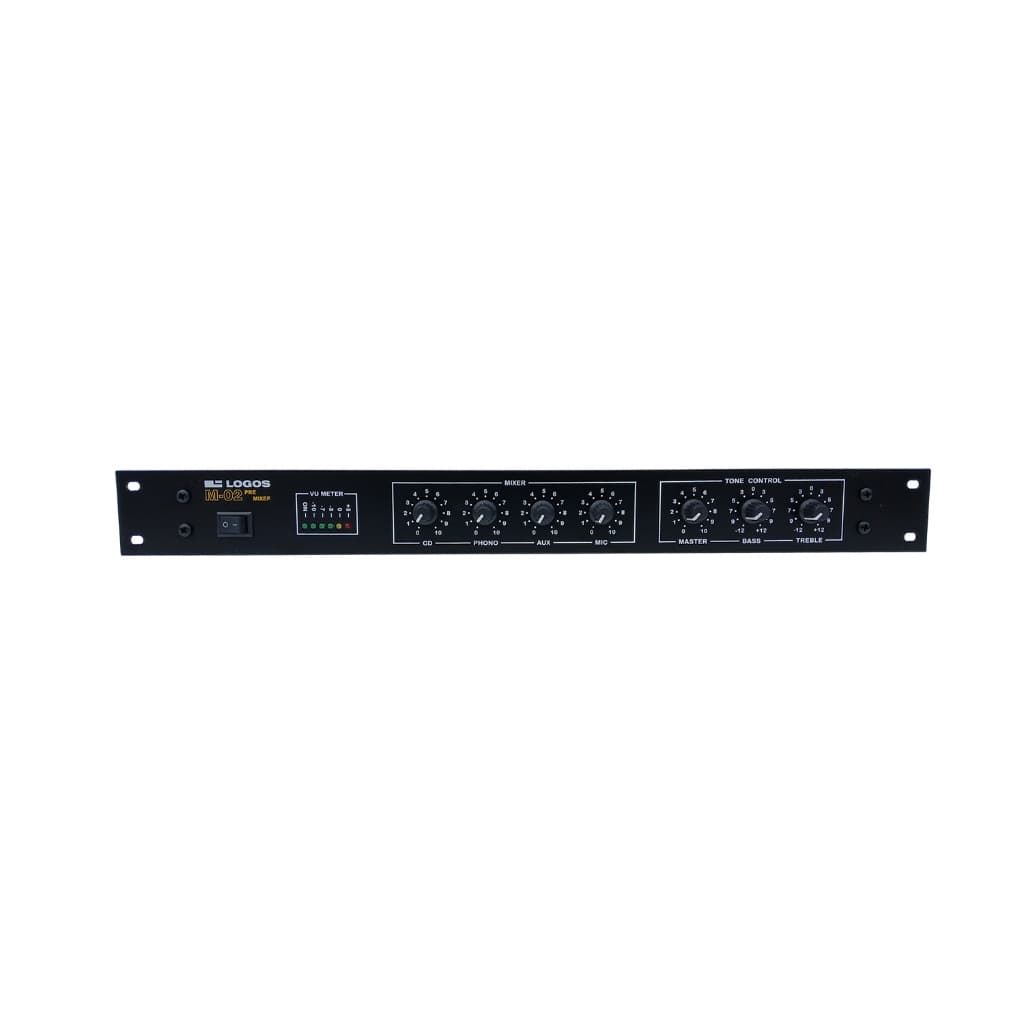 Pré Amplificador Com Mixer Aux Cd Microfone Tocadiscos Profissional Stereo Controles de volume graves e agudos