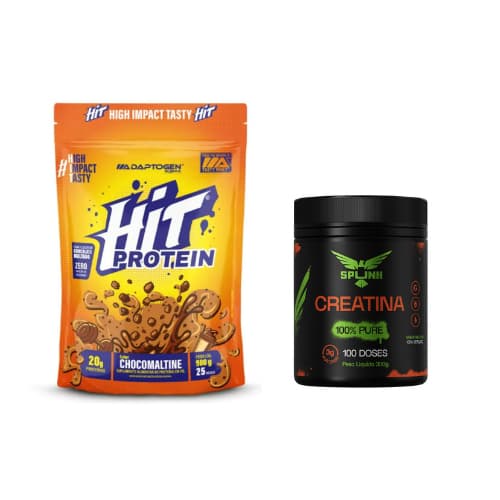 Kit HIT Protein Adaptogen 900g e Creatina Spunk 300g Kit Whey + Creatina