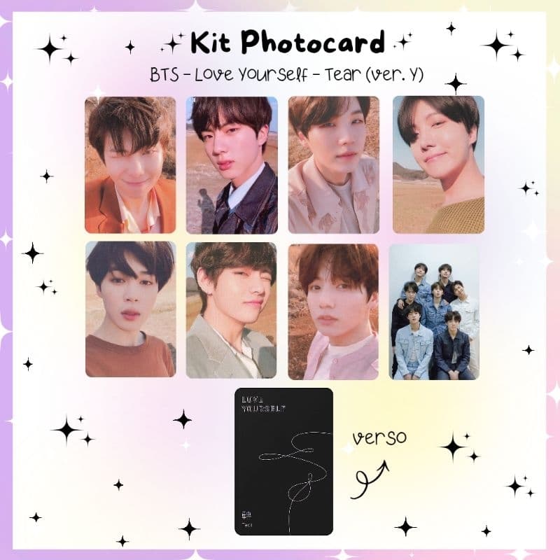 Kit 8 Photocards BTS Love Yourself Tear - Photocards Fanmade fotos prontas (LEIA A DESCRIÇÃO)