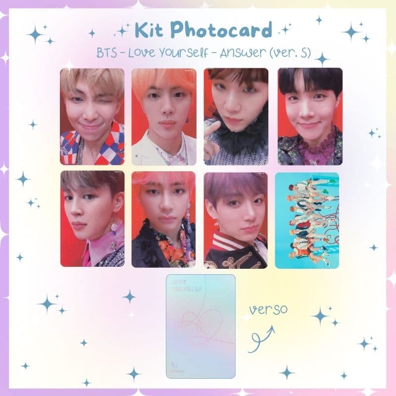 Kit 8 Photocards BTS Love Yourself Answer - Photocards Fanmade fotos prontas (LEIA A DESCRIÇÃO)