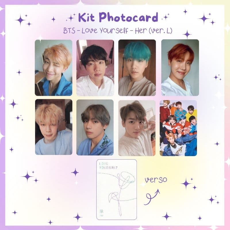 Kit 8 Photocards BTS Love Yourself Her - Photocard Fanmade fotos prontas (LEIA A DESCRIÇÃO)