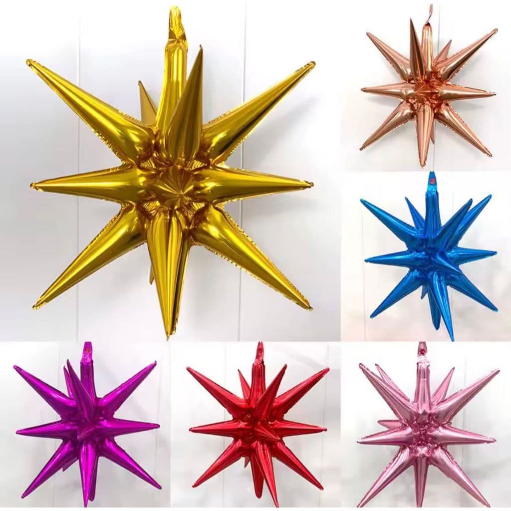 5/10/20 Pcs Balões Metalizados Estrela Sputnik 55cm com Brilho