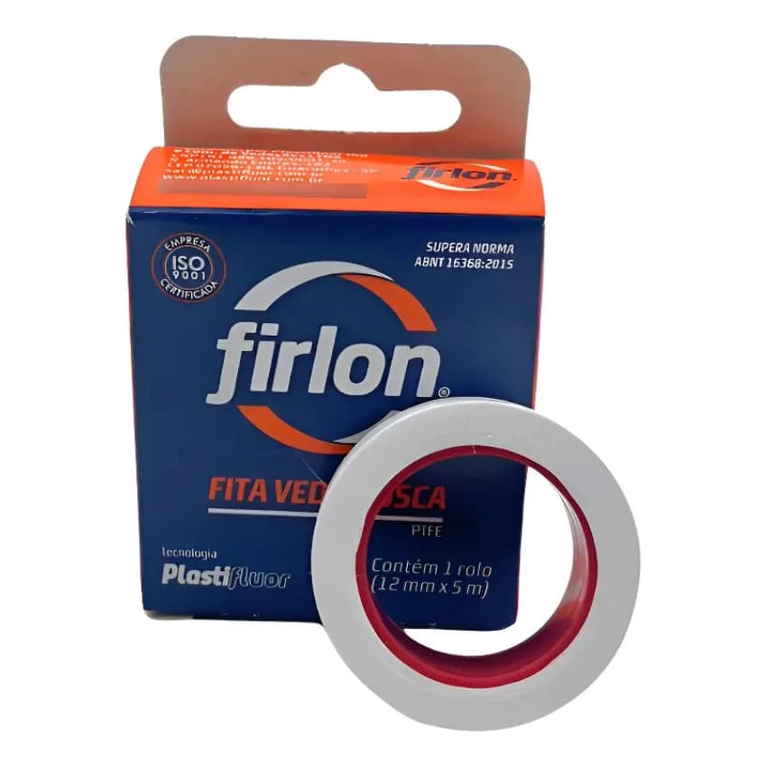 Fita Veda Rosca 12mm X 5 Metros Branca Rolo Vedação Firlon Kit 5 Peças
