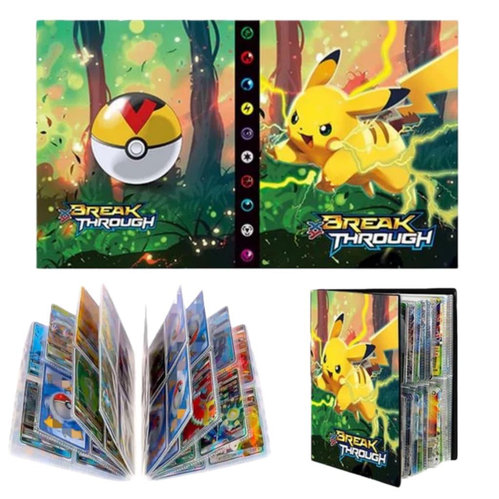 Álbum Pokémon Colecionável 240 Slots para Cards TCG Alta Proteção com Capas Variadas