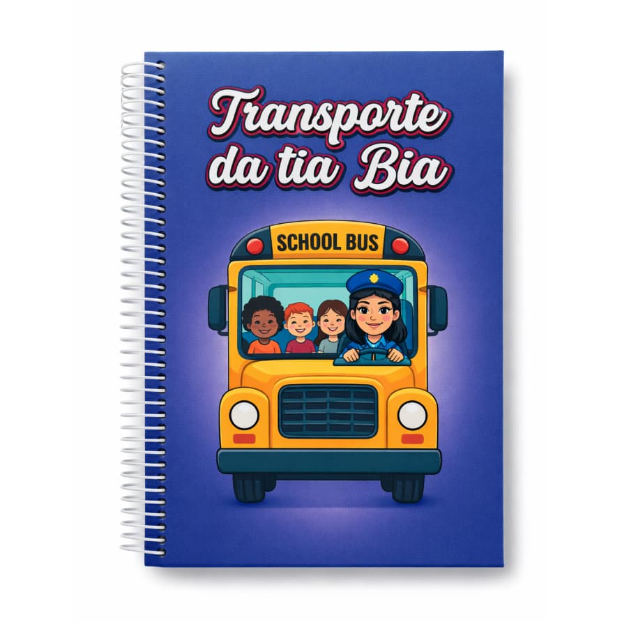 Controle de Transporte Escolar A5 | Capa Dura Laminada | Personalizado ou Neutro