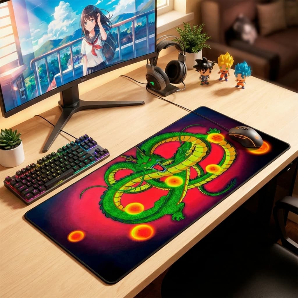 Mousepad Tapete Mouse Gamer Grande Superfície Speed Teclado Mouse Antiderrapante Dragon Ball 70x35