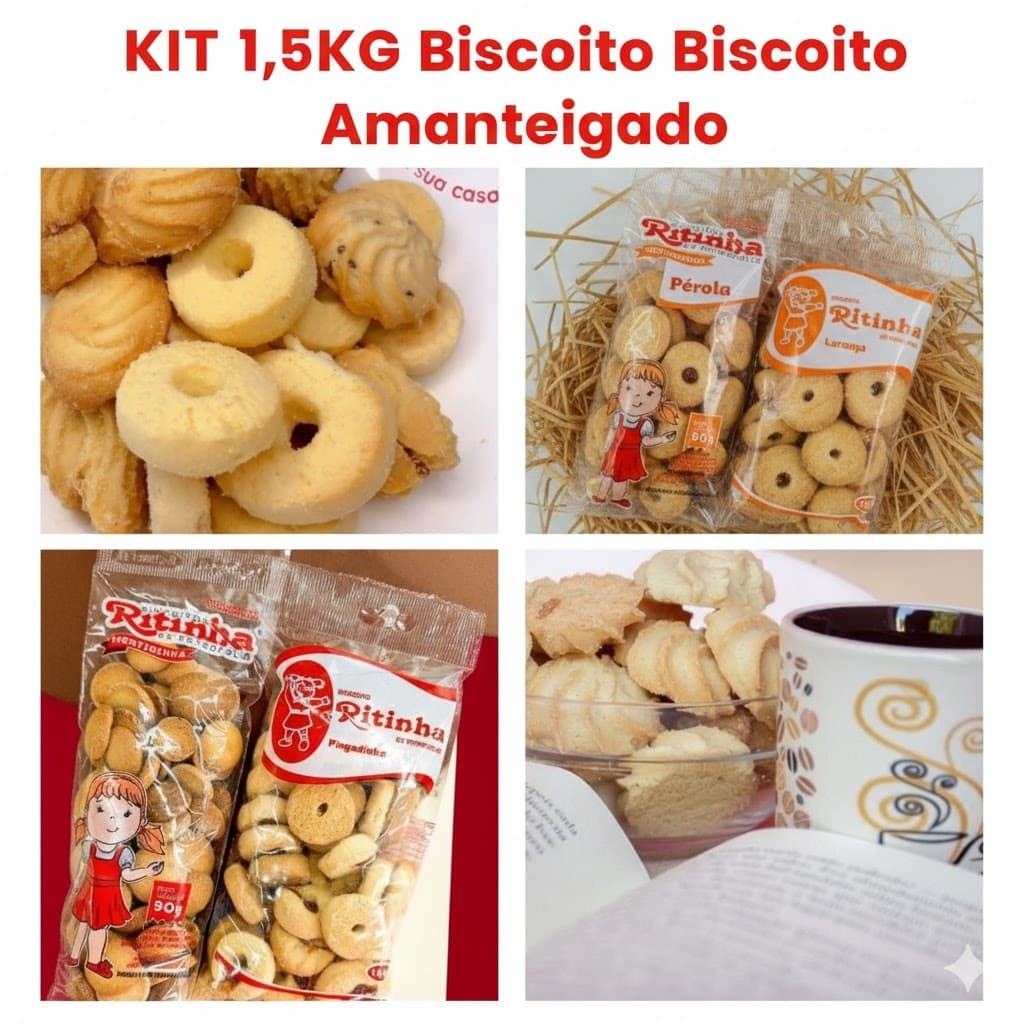 KIT sortido Biscoito Amanteigado direto da  Fabrica - - Total de 1,5 KG