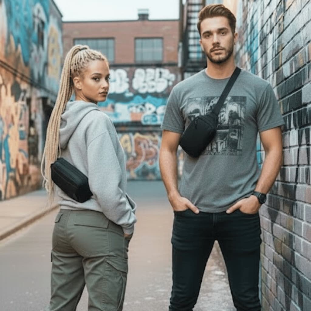 Mini Bag Transversal Unissex Shoulder Bag Pochete Moderna Impermeável Casual Pequena Para Passeio Academia e Streetwear