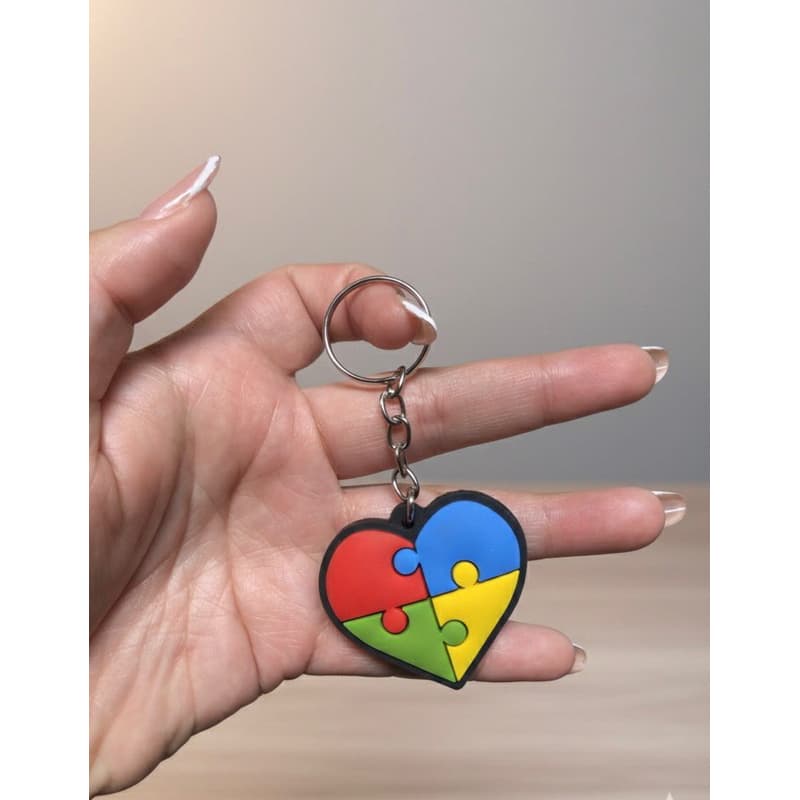 Chaveiro Autismo Conscientização Quebra-Cabeça Colorido Acessórios Para Chaves, Mochila e Identificação TEA