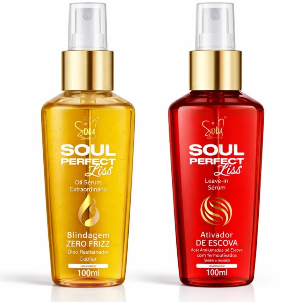 Kit 3 Óleo e Leave in Sérum Perfect Liss 100ml Soul Cosméticos
