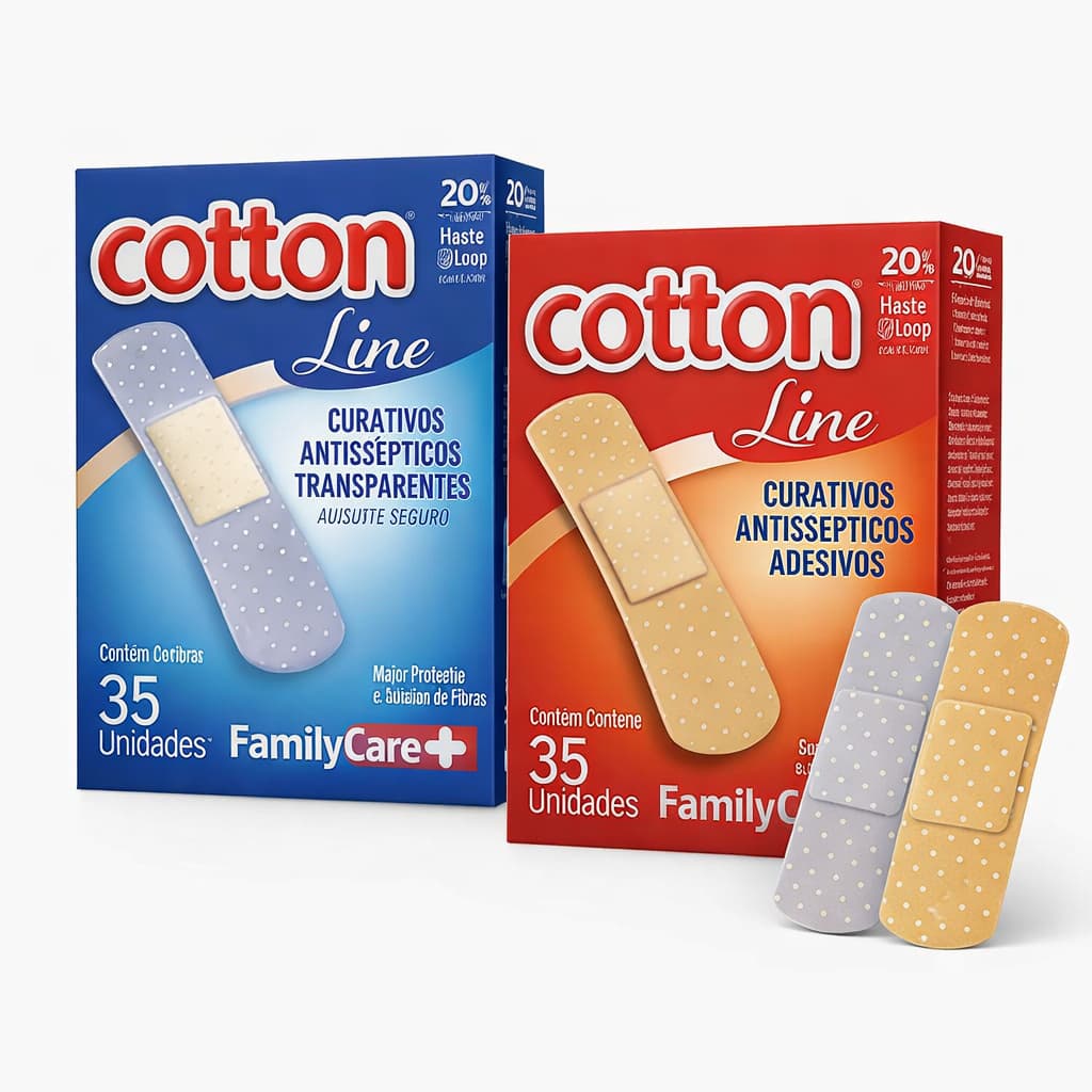 35 CURATIVOS BAND-AID FAMILY CARE FLEXÍVEIS ALTA PROTEÇÃO E FIXAÇÃO CONFORTÁVEIS E RESISTENTES