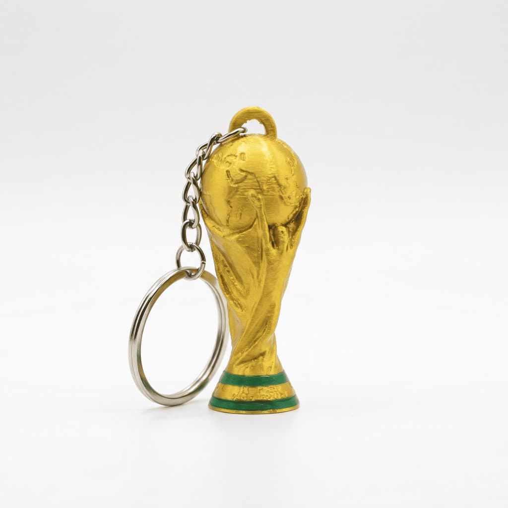 Chaveiro Taça Copa do Mundo Dourado – 5 UNIDADES | Troféu Futebol Premium em Metal | Presente Criativo para Torcedores
