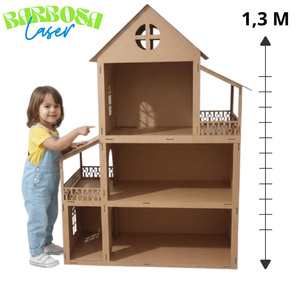 Casa de boneca Barb  presente brinquedos em MDF.