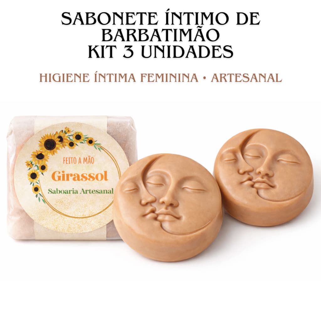 Kit 3 Sabonetes Íntimos de Barbatimão 60g – Limpeza Suave e Equilíbrio da Região Íntima