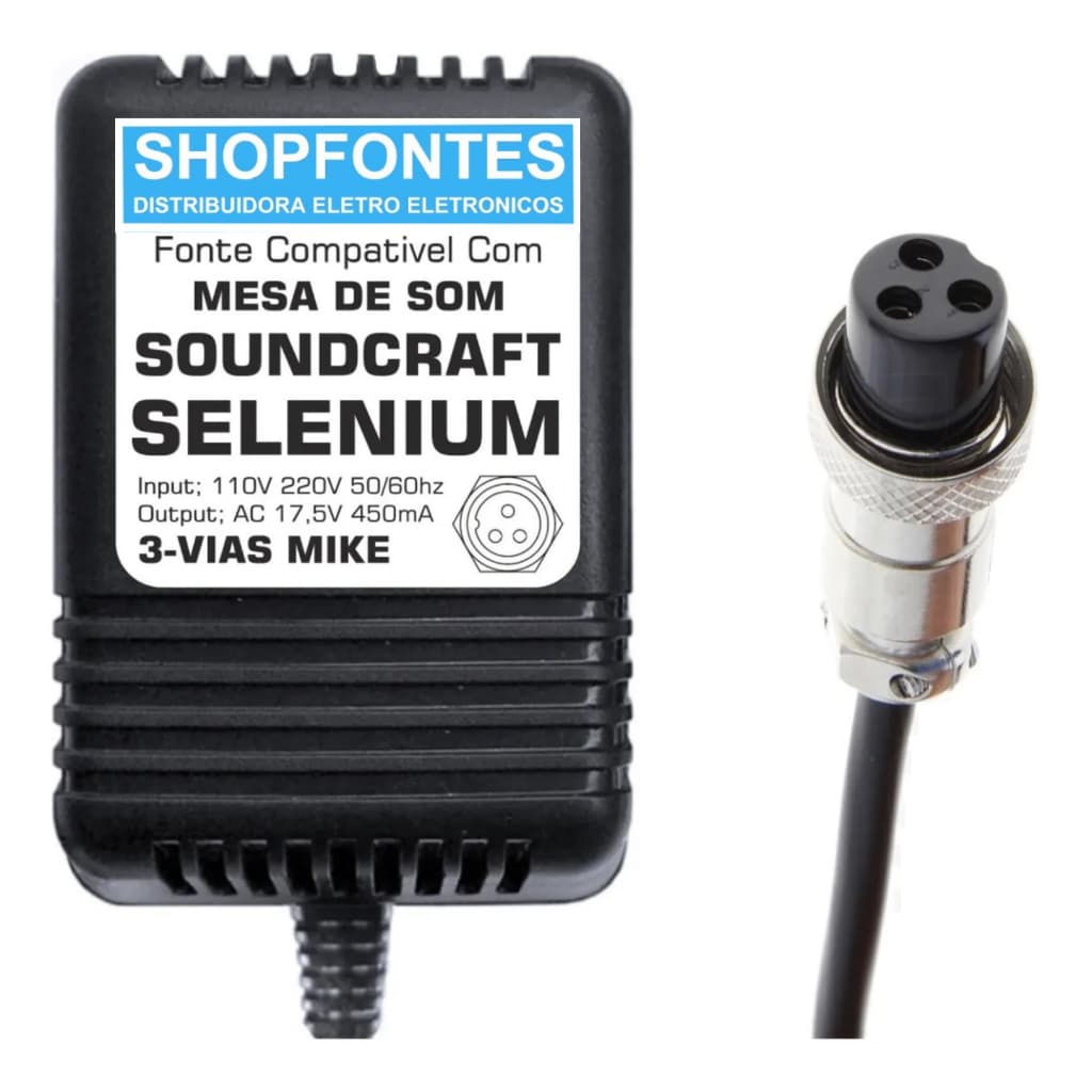 Fonte 17,5v Para Mesa Mixer Soundcraft Selenium Sx802 1202fx