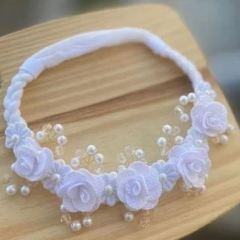 laços de cabelo infantil menina tiara de bebê batizado luxo branca