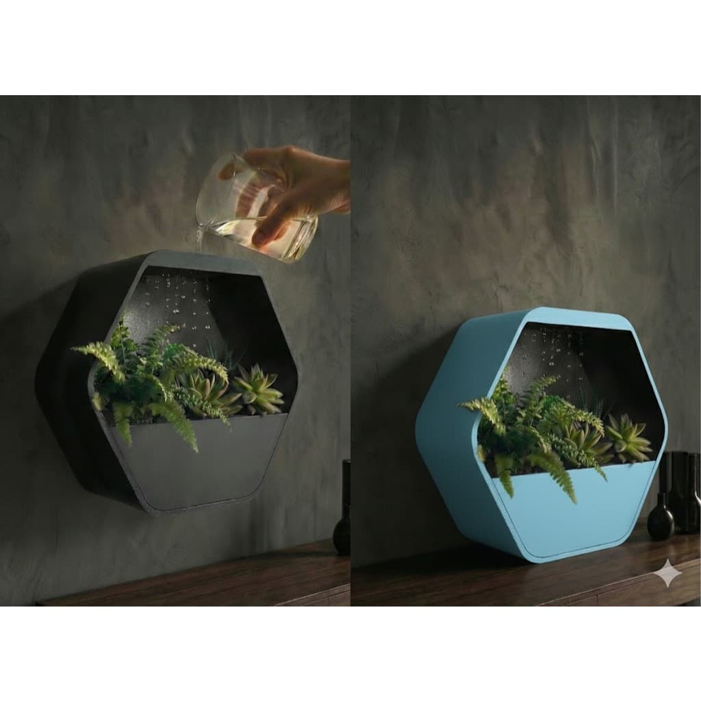 Decoração casa vaso de parede hexagonal colmeia com irrigador sextavado moderno elegante BGG0135