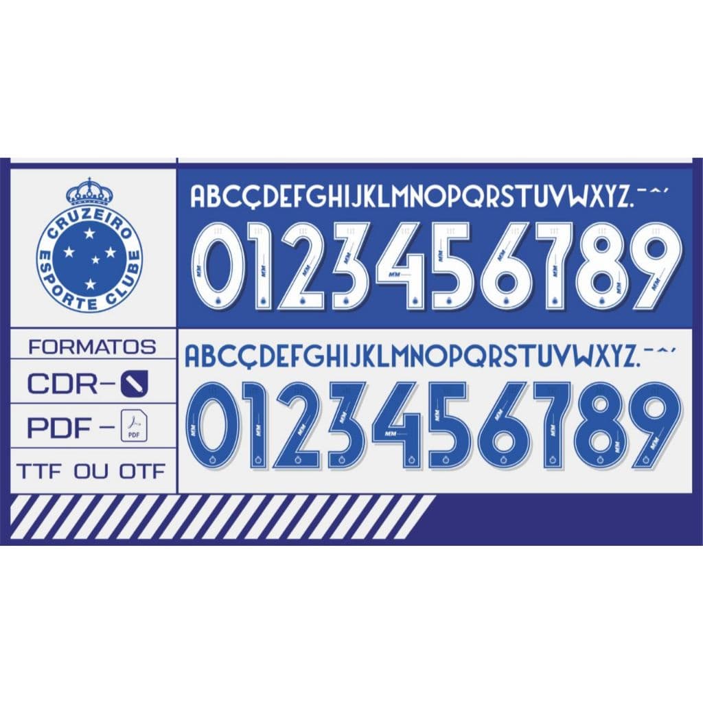 Personalização Nome e Número Termocolante Para camisa de time cruzeiro