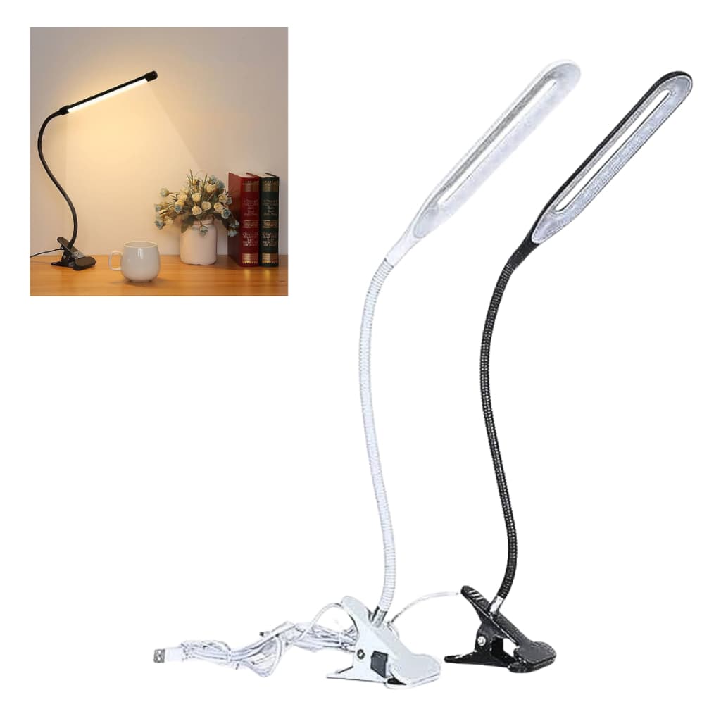 Luminária LED de Mesa com Presilha Alimentação USB