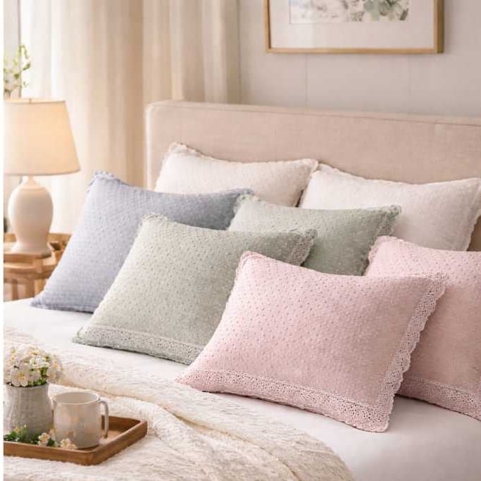 Par de Fronha Bordado Inglês Percal 200 fios 50 x 70 -EUROTEXTIL