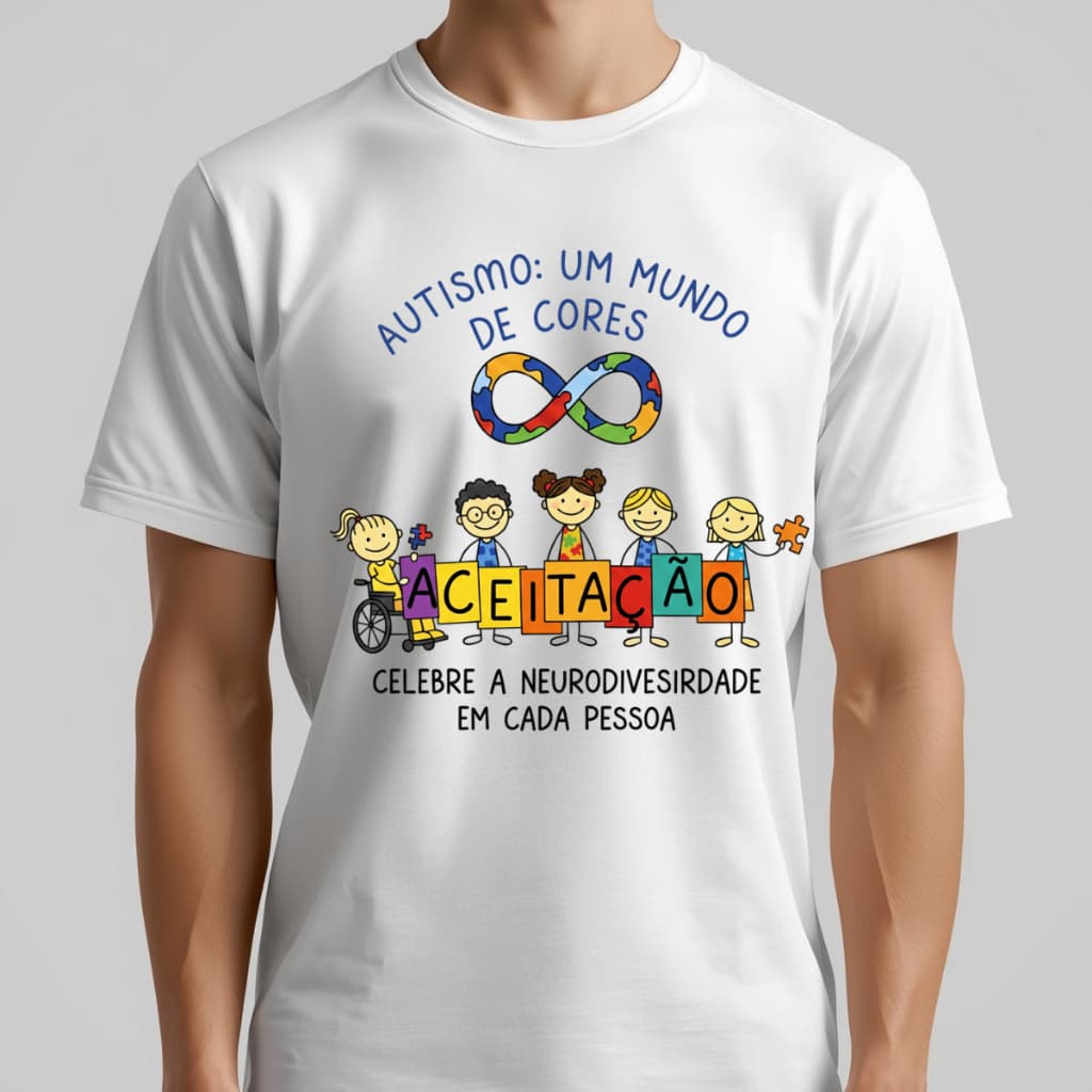 Camiseta Unissex, Autismo, Inclusão, Pais atípicos, Respeito, Igualdade ( envio rápido)