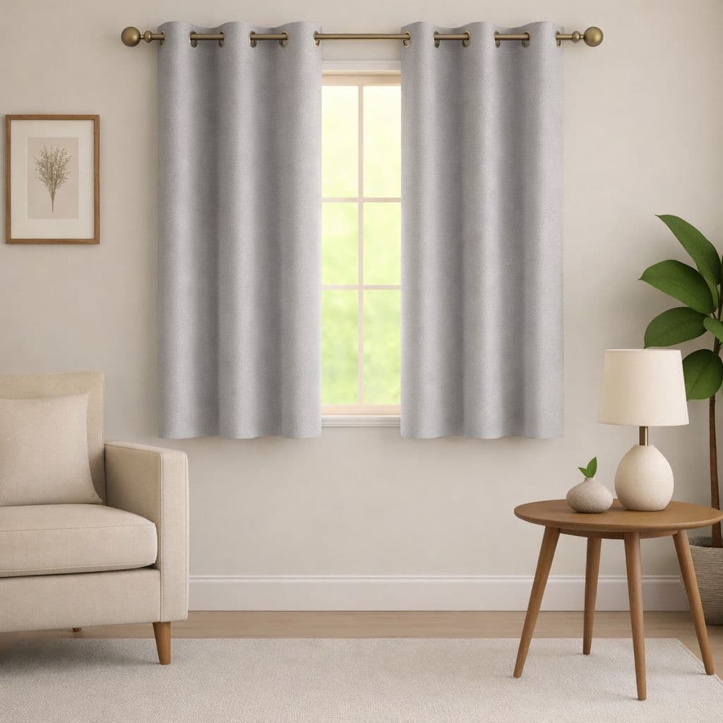 Cortina Oxford Completa Lisa 8 Ilhós 1,70m x 1,45m De Janela Decoração Moderna