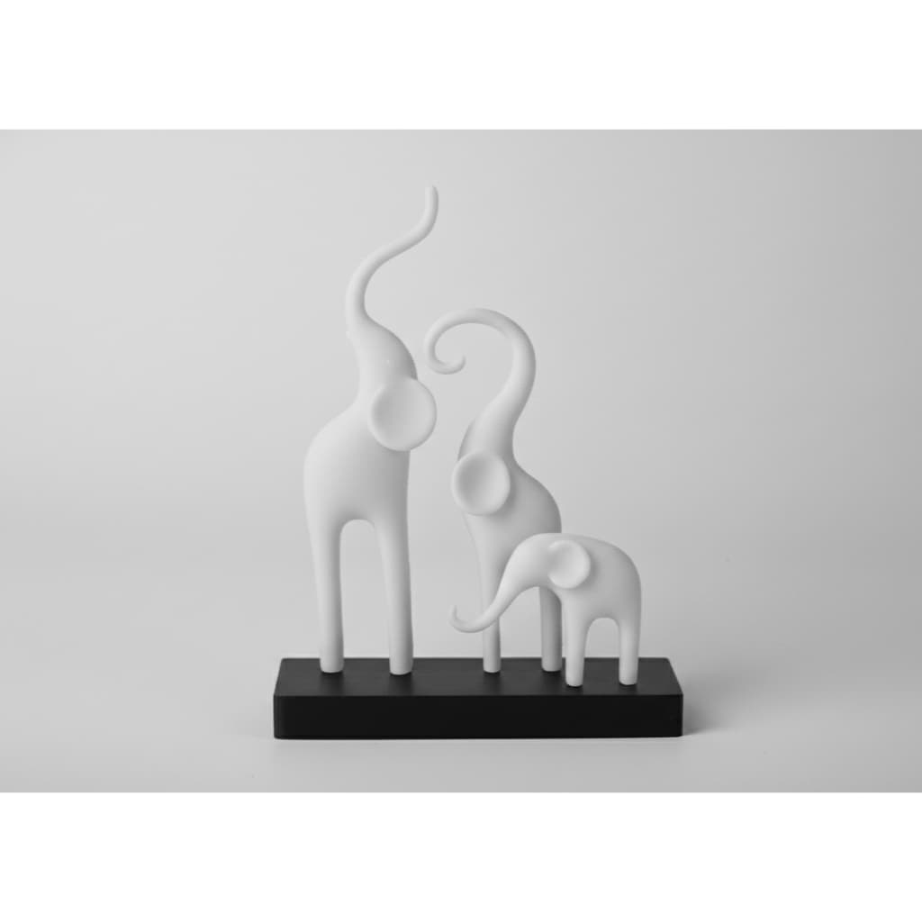 Decoração Elegante e Moderna Escultura Elefantes Família Minimalista Presente Sofisticado para Casa Escritório