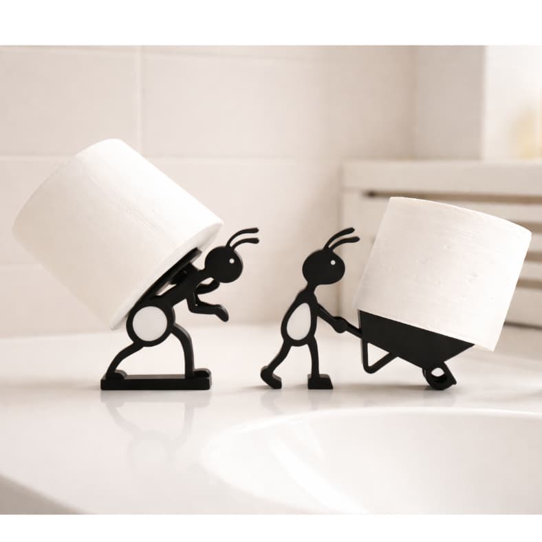 Suporte Para Papel Higiênico Formigas Divertido