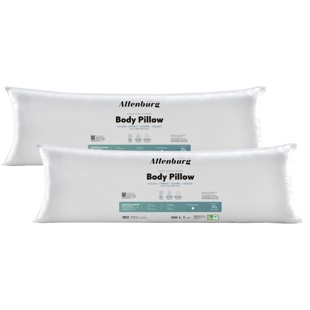 Travesseiros de Corpo Altenburg Body Pillow Original 40x130cm Microfibra Antialérgico Branco