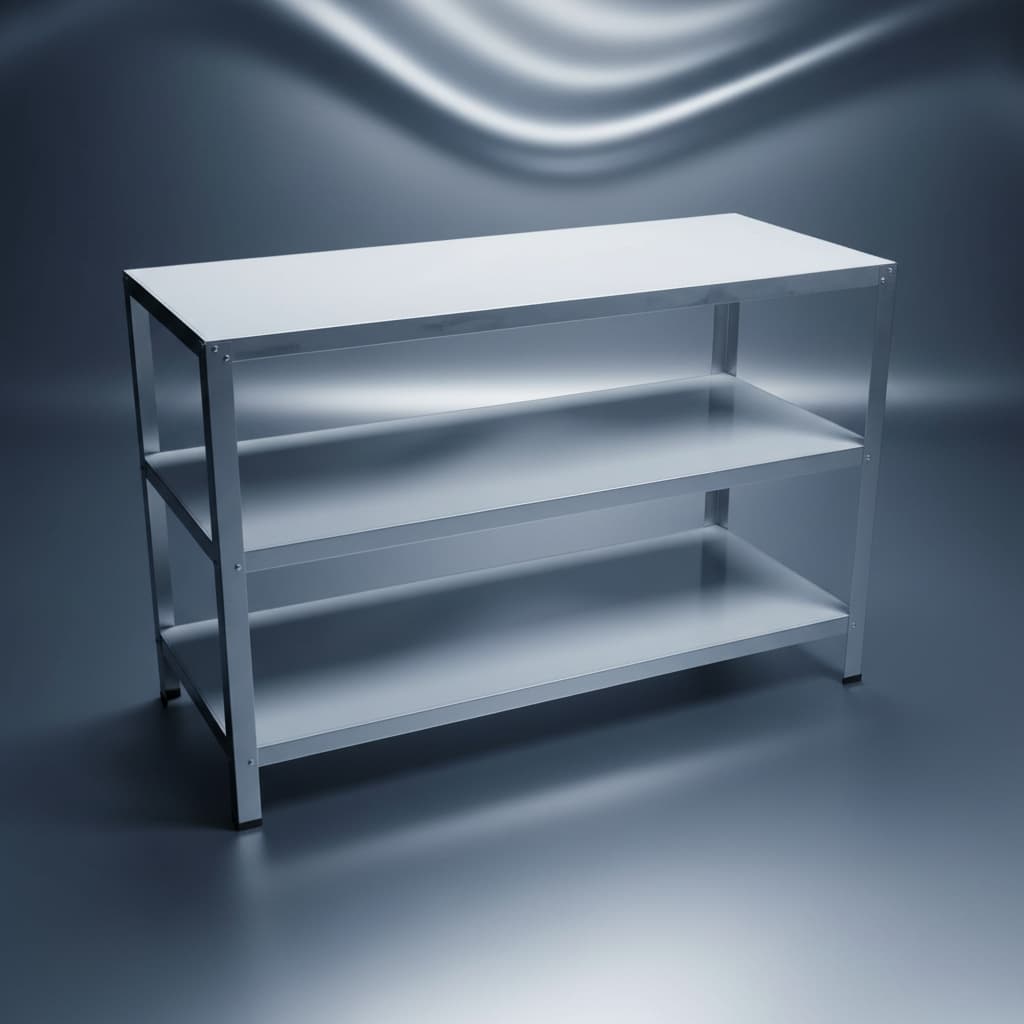 Estante de Aço Inox 3 Prateleiras Bancada Industrial