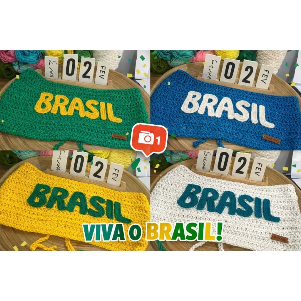 Top Faixa Brasil Top Brasil Top Faixa em Crochê Top Brasil de Crochet Top do Brasil em Crochê