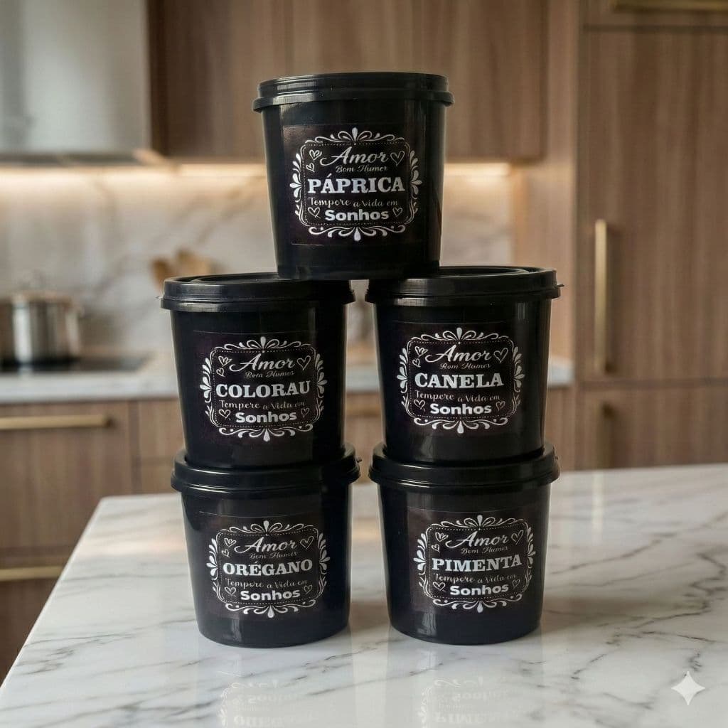 JOGO PORTA TEMPERO 5 PEÇAS PARA COZINHA