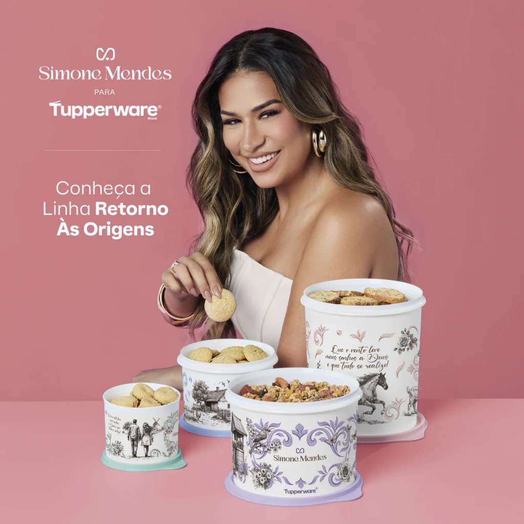Tupperware Caixas Simone Mendes Peças Lindo Armazenar Pote Cereais Grão Armário Cozinha