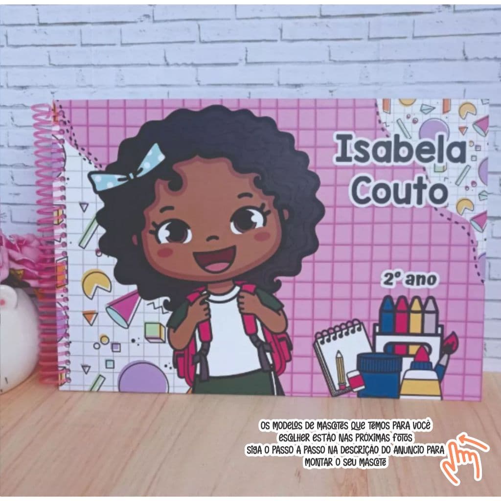 CADERNO DE DESENHO GRANDE PERSONALIZADO 27X20cm "INFORMAÇÕES IMPORTANTES ESTÃO NA DESCRIÇÃO" ENVIO EM 15 DIAS ÚTEIS