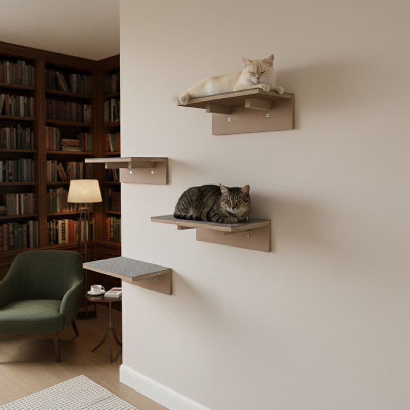 Prateleiras Degraus para gatos com carpete  4 peças MDF 18mm Playground