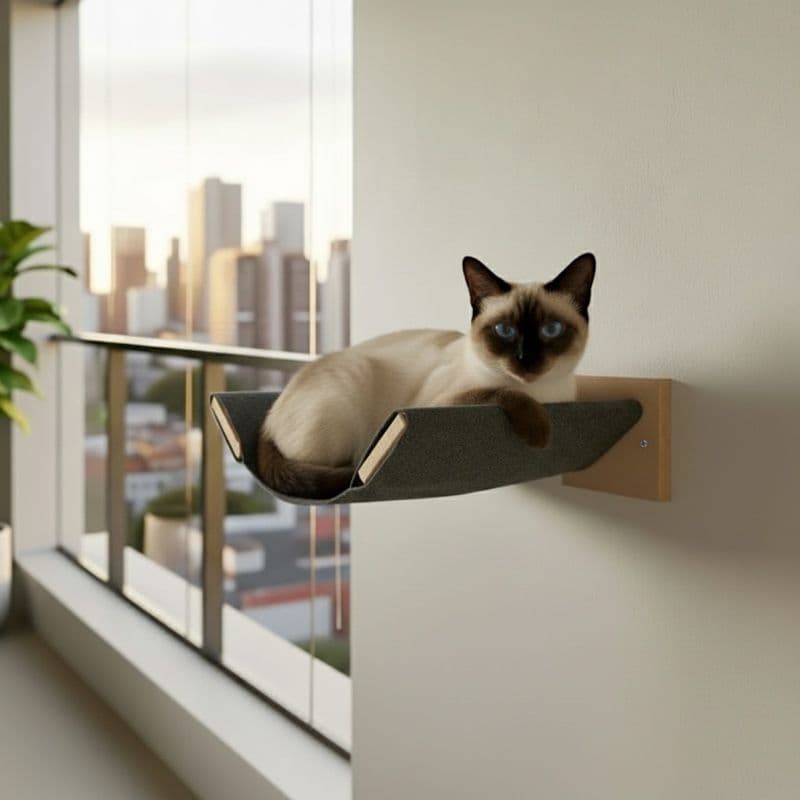 Cama Rede Suspensa Redinha Para Gatos Madeira Reforçada Mdf 15mm e 18mm