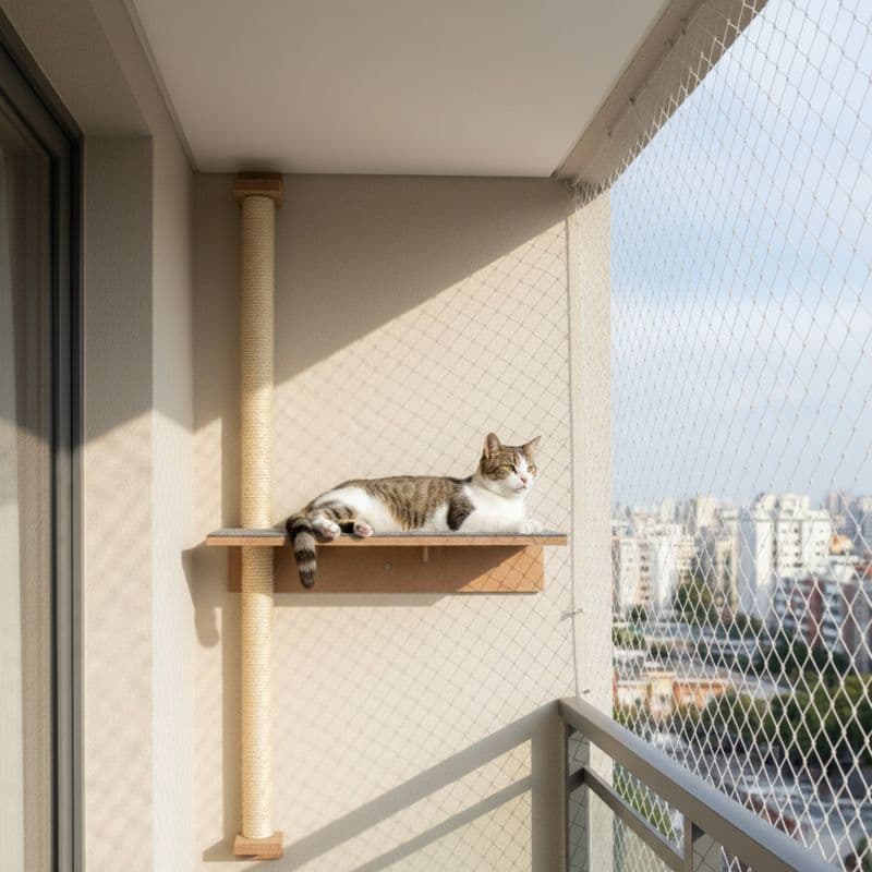Arranhador  torre para gatos de parede com 1 METRO e prateleira grande
