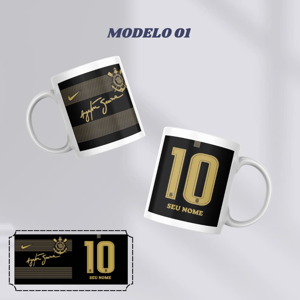 Caneca de cerâmica do Corinthians Personalizada - DIVERSOS MODELOS