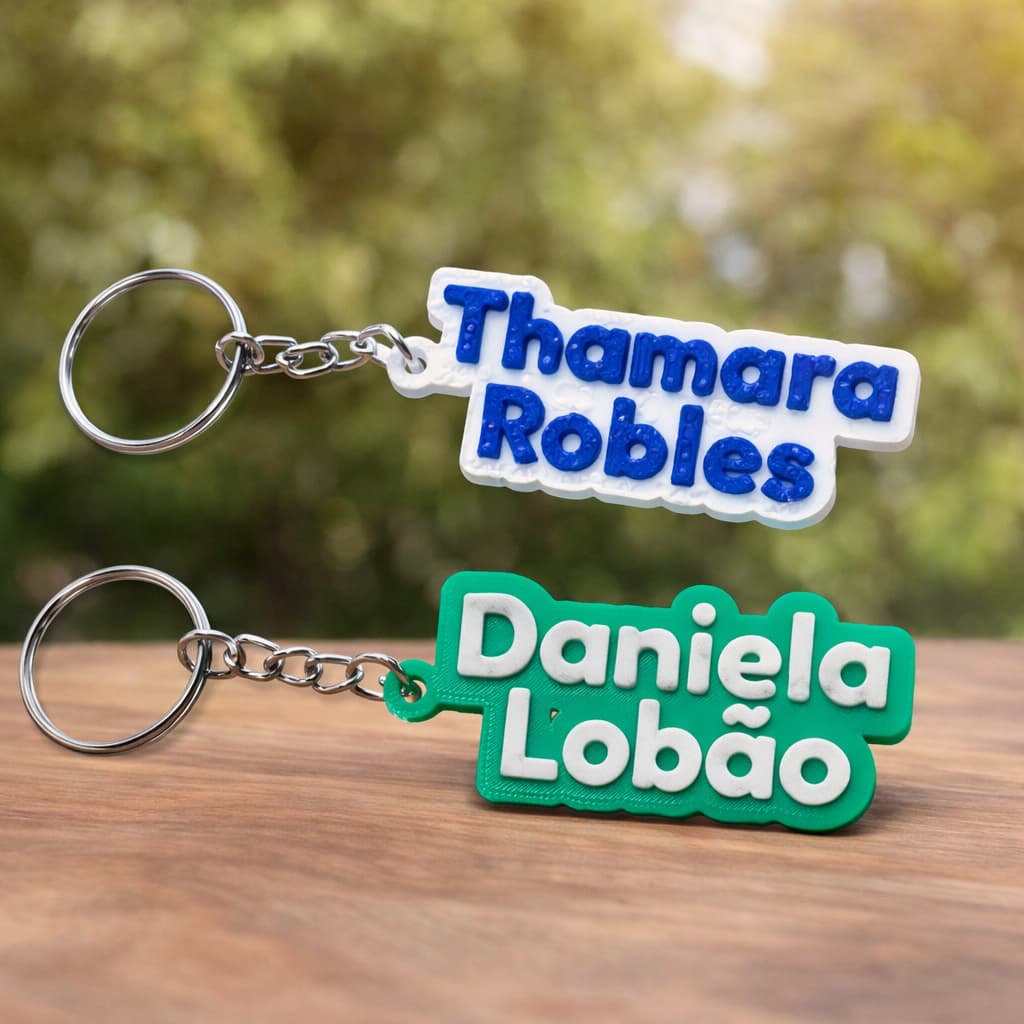Chaveiro Personalizado com o seu nome - Ideal para colocar na mochila do seu filho - Unidade - Impressão 3D - Tag Nome