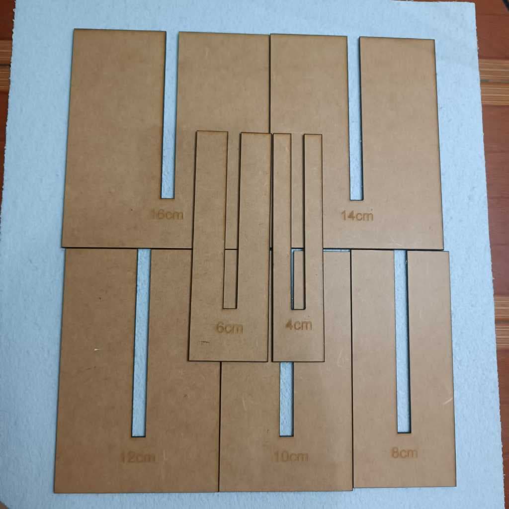 Kit Gabarito para Laços em MDF - 7 Peças (4cm a 16cm) - Para Laços de Cabelo e Artesanato