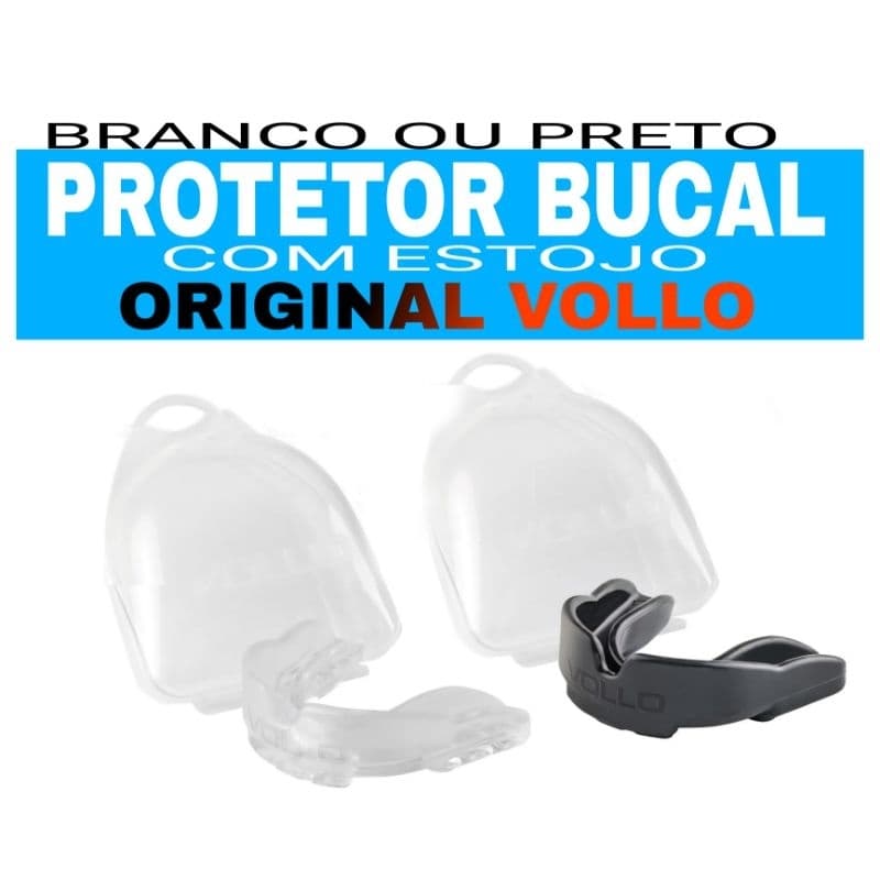 Protetor Bucal Vollo PROFISSIONAL COM ESTOJO - BOXE, MUAY THAI, BJJ, KARATE, BRUXISMO DENTE BOCA