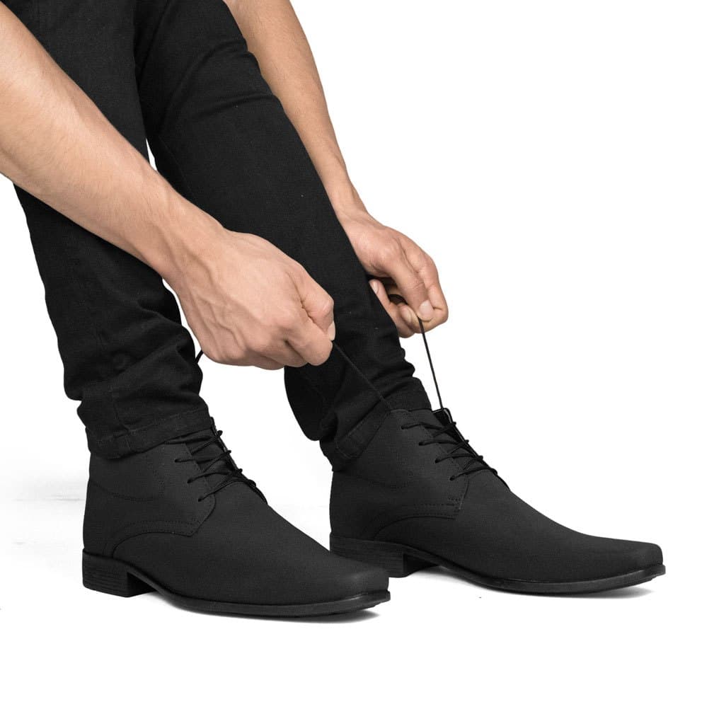 Bota Social Masculina SLZ Cano Alto Social Couro Ecológico Solado Borracha Original Franca 37 ao 45